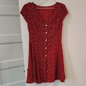 SHEIN Red Heart Print Dress